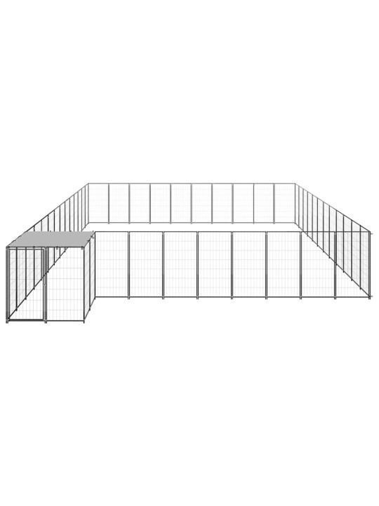 Voljeras šunims, juodos spalvos, 37,51m², plienas