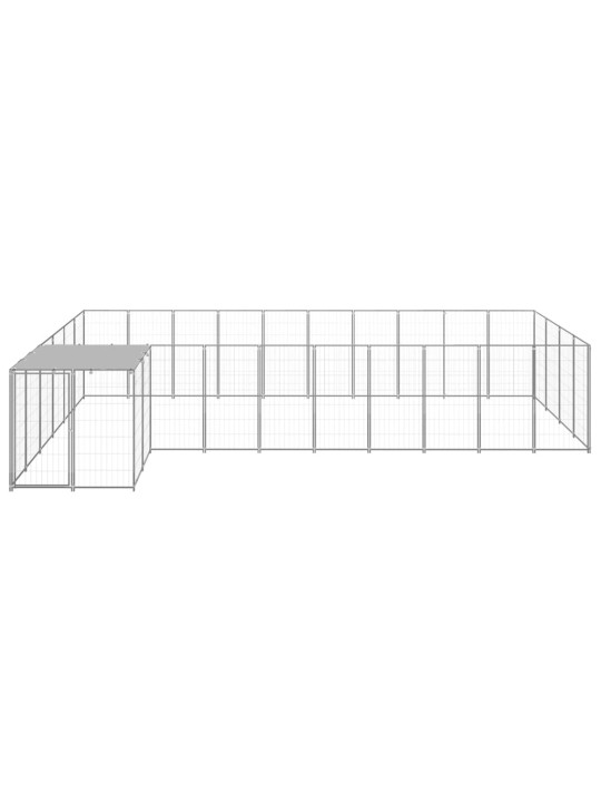 Voljeras šunims, sidabrinės spalvos, 13,31m², plienas