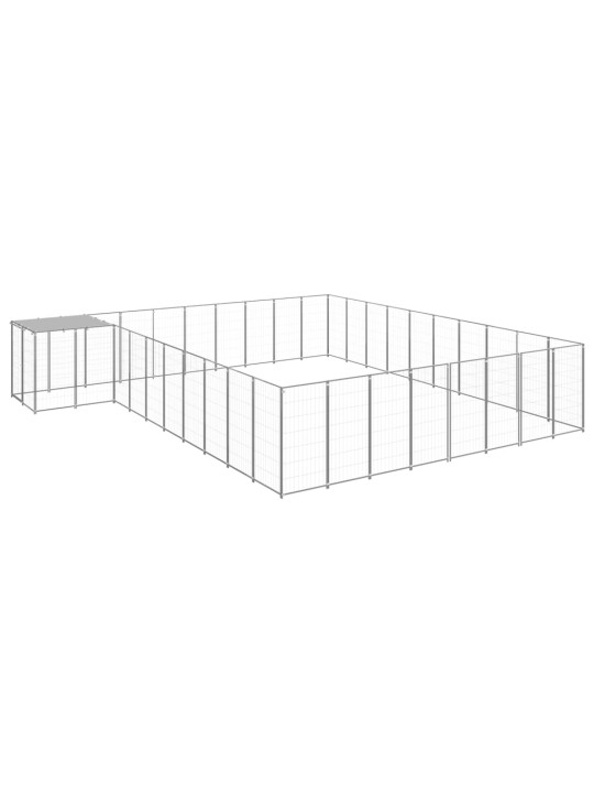 Voljeras šunims, sidabrinės spalvos, 25,41 m², plienas