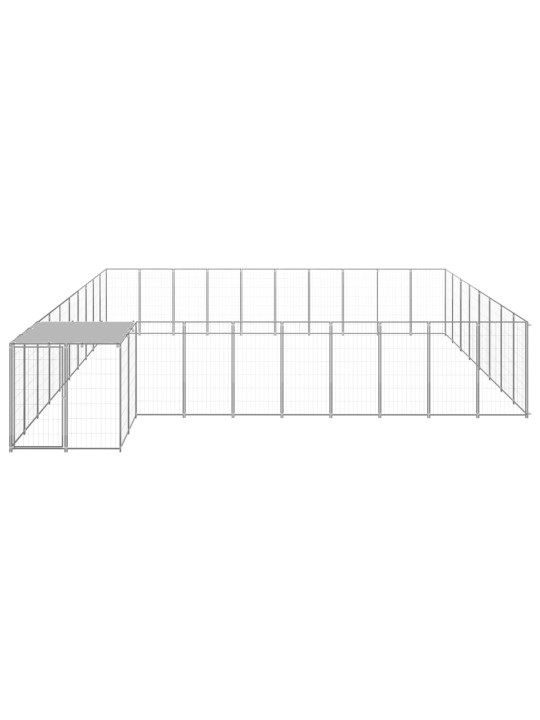 Voljeras šunims, sidabrinės spalvos, 25,41 m², plienas