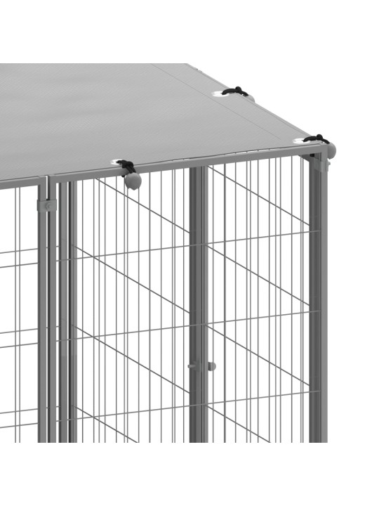 Voljeras šunims, sidabrinės spalvos, 31,46m², plienas
