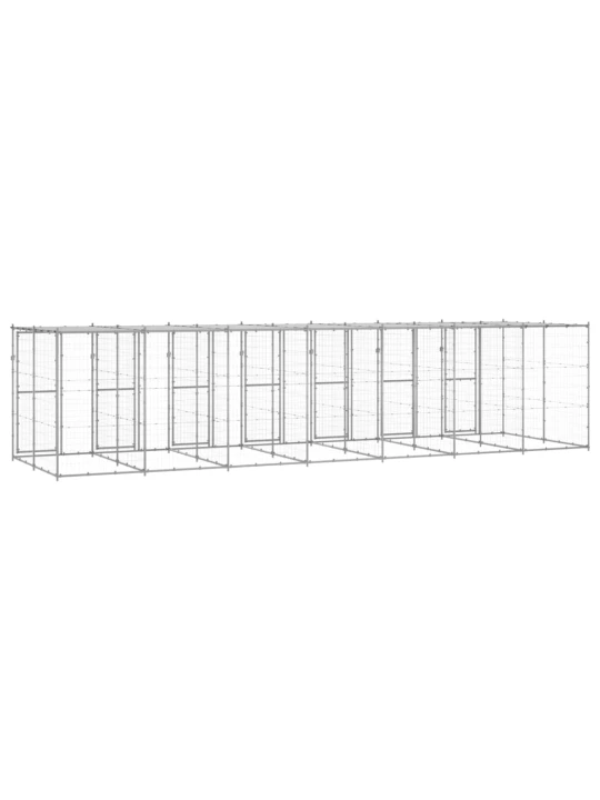Lauko voljeras šunims su stogu, galvanizuotas plienas, 16,94m²