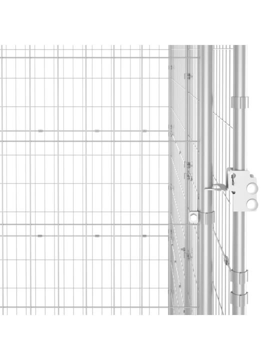 Lauko voljeras šunims su stogu, galvanizuotas plienas, 16,94m²