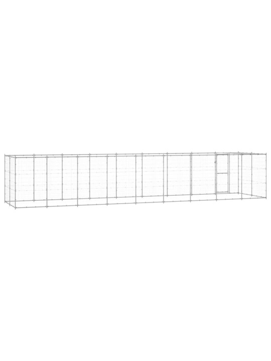 Lauko voljeras šunims su stogu, galvanizuotas plienas, 21,78m²