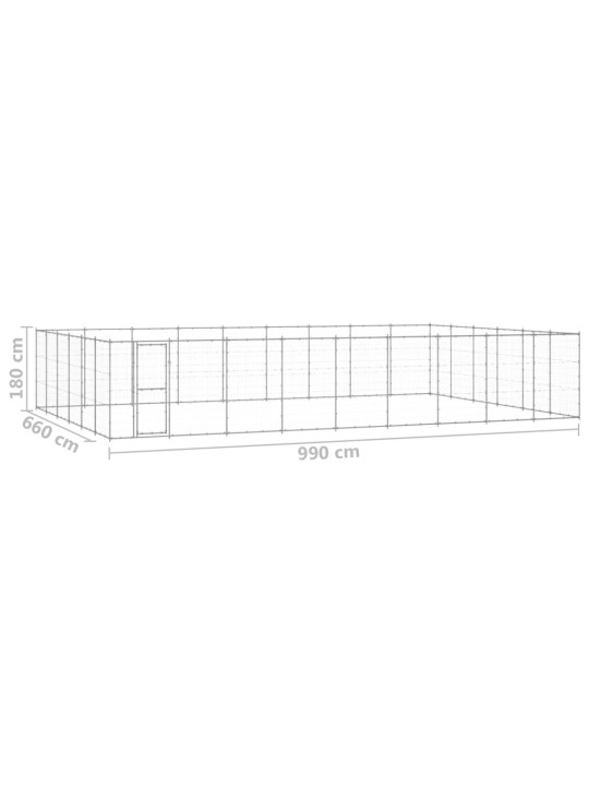 Lauko voljeras šunims, galvanizuotas plienas, 65,34m²