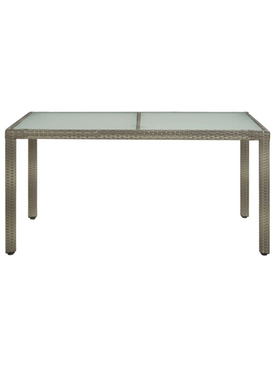 Sodo stalas, pilkas, 150x90x75cm, grūdintas stiklas/poliratanas