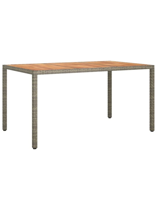 Sodo stalas, pilkas, 150x90x75cm, poliratanas ir akacija