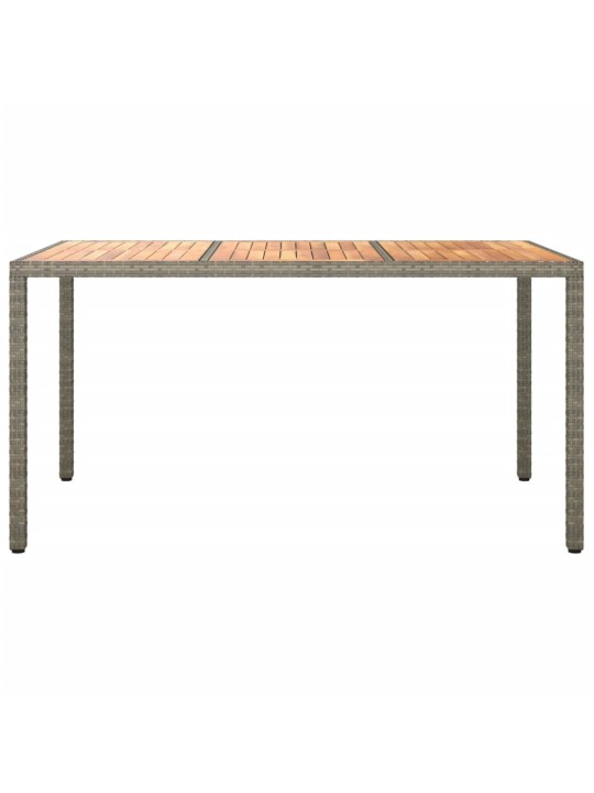 Sodo stalas, pilkas, 150x90x75cm, poliratanas ir akacija