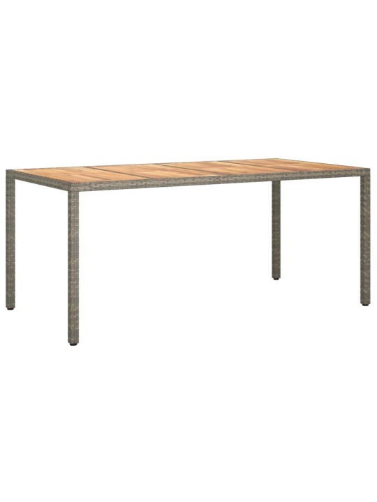 Sodo stalas, pilkas, 190x90x75cm, poliratanas ir akacija