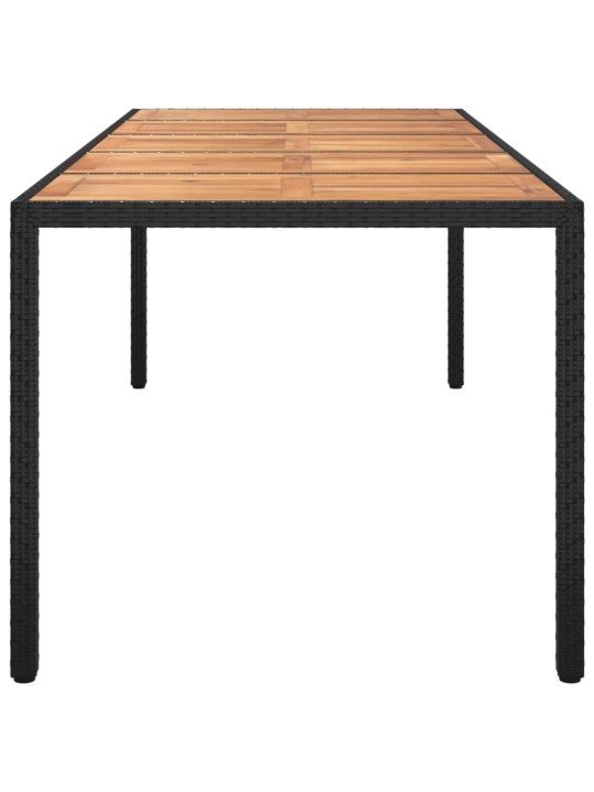 Sodo stalas, juodos spalvos, 250x100x75cm, poliratanas