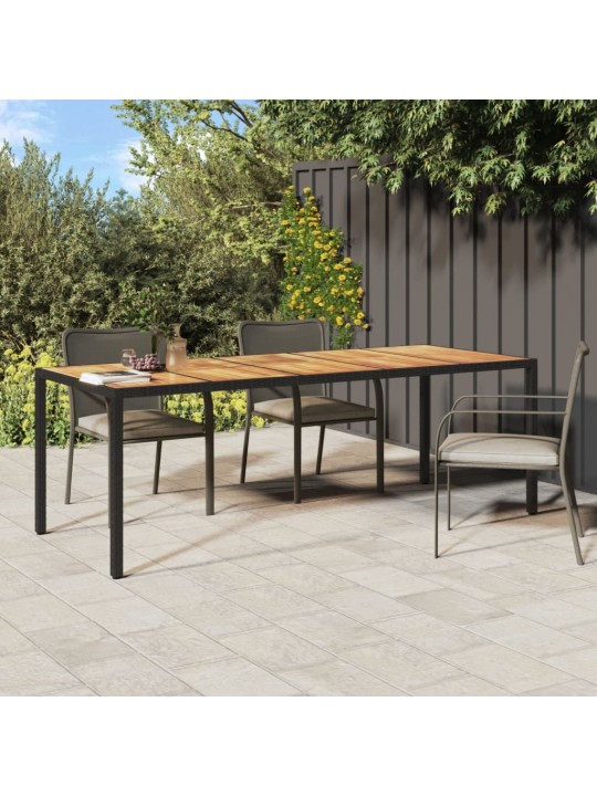 Sodo stalas, juodos spalvos, 250x100x75cm, poliratanas