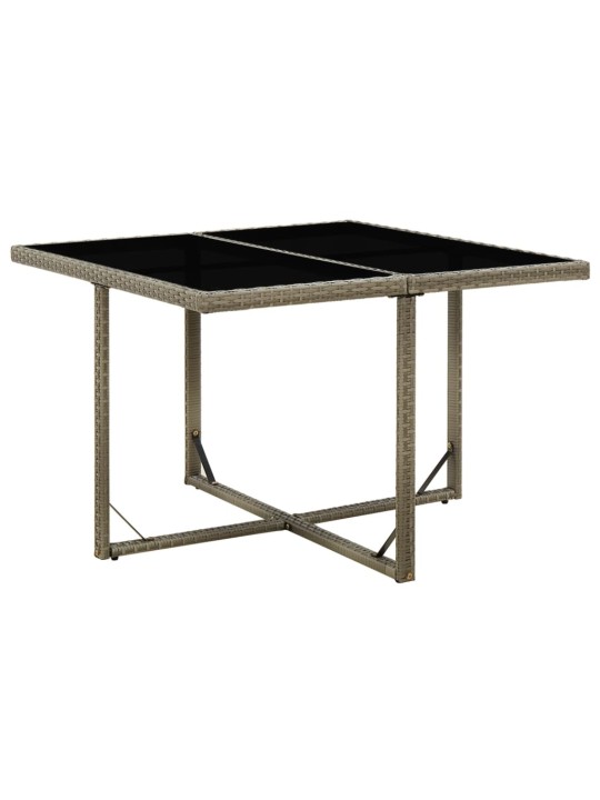 Sodo stalas, pilkas, 109x107x74cm, poliratanas ir stiklas