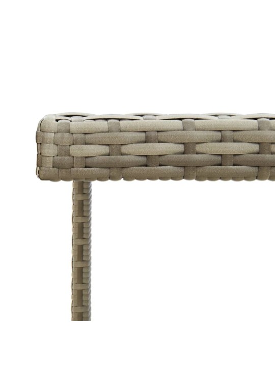 Sodo stalas, pilkas, 109x107x74cm, poliratanas ir stiklas