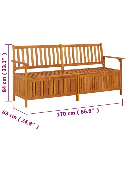 Suoliukas-daiktadėžė, 170cm, akacijos medienos masyvas
