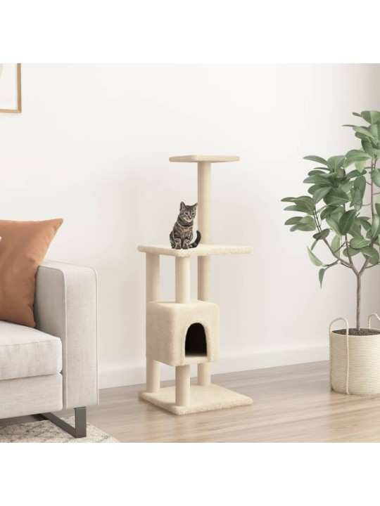 Draskyklė katėms su stovais iš sizalio, kreminės spalvos, 104cm