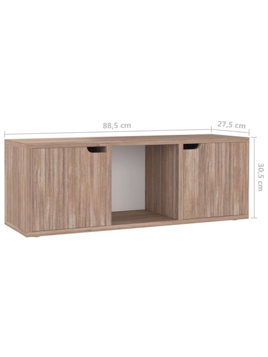 Televizoriaus spintelė, pilka ir ąžuolo, 88,5x27,5x30,5cm, MDP