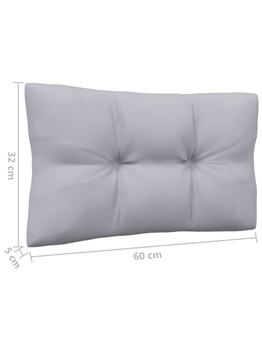 Kampinė sodo sofa su pilkomis pagalvėlėmis, pušies masyvas