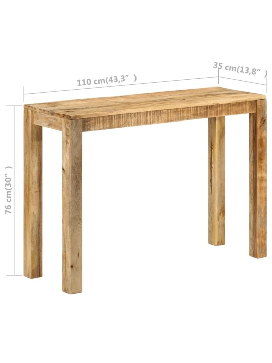 Konsolinis staliukas, 110x35x76cm, neapdorota mango mediena