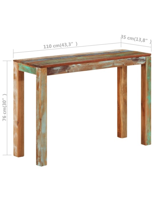 Konsolinis staliukas, 110x35x76cm, perdirbtos medienos masyvas