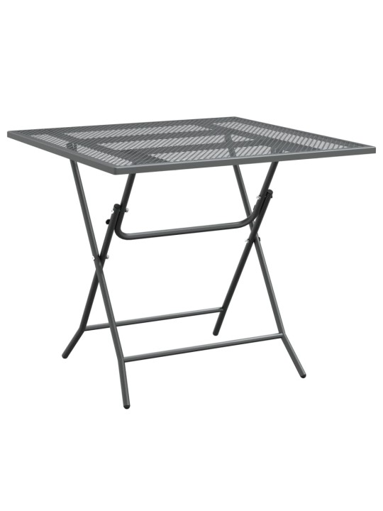 Sodo stalas, antracito, 80x80x72cm, plėsto metalo tinklelis