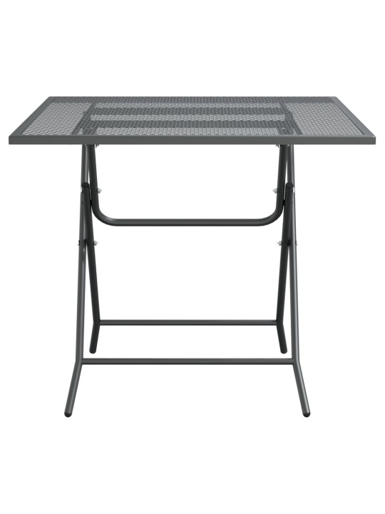 Sodo stalas, antracito, 80x80x72cm, plėsto metalo tinklelis