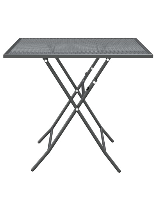 Sodo stalas, antracito, 80x80x72cm, plėsto metalo tinklelis
