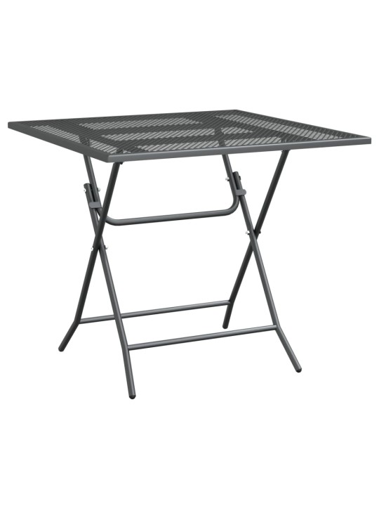 Sodo stalas, antracito, 80x80x72cm, plėsto metalo tinklelis