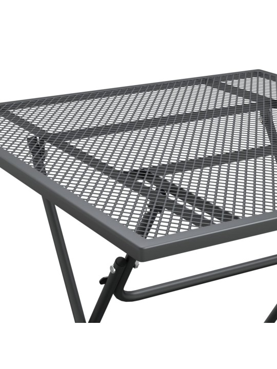 Sodo stalas, antracito, 80x80x72cm, plėsto metalo tinklelis
