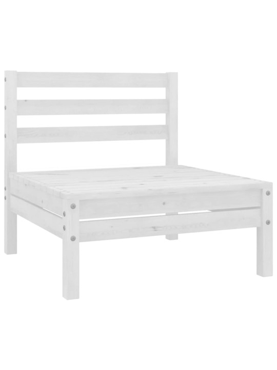 Dvivietė sodo sofa, balta, pušies medienos masyvas (806588)