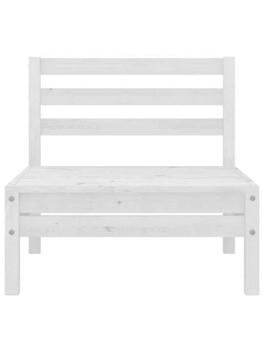 Dvivietė sodo sofa, balta, pušies medienos masyvas (806588)