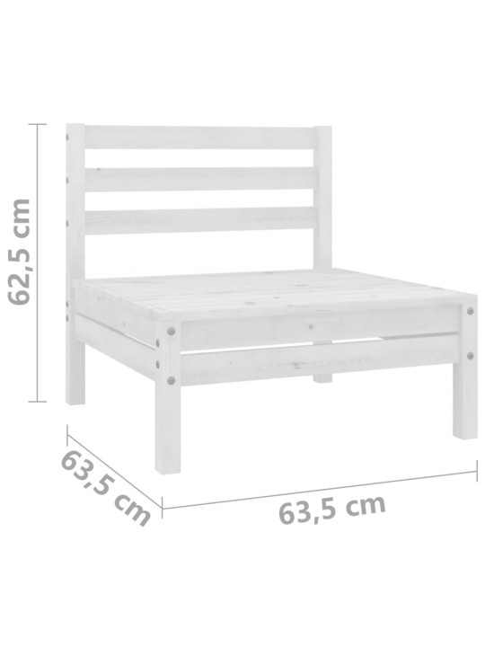 Dvivietė sodo sofa, balta, pušies medienos masyvas (806588)