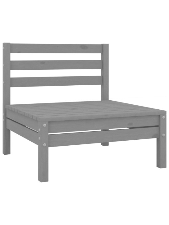 Dvivietė sodo sofa, pilka, pušies medienos masyvas (806589)
