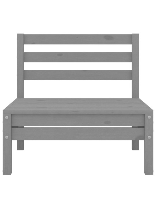 Dvivietė sodo sofa, pilka, pušies medienos masyvas (806589)