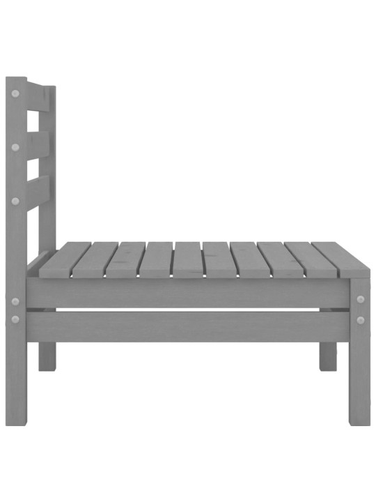 Dvivietė sodo sofa, pilka, pušies medienos masyvas (806589)
