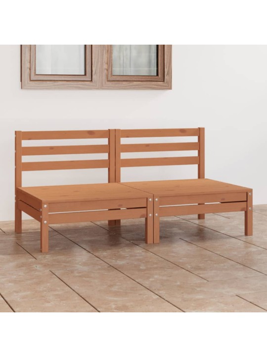 Dvivietė sodo sofa, medaus ruda, pušies masyvas (806590)