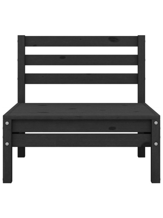 Dvivietė sodo sofa, juoda, pušies medienos masyvas (806591)