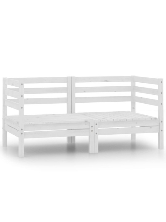Dvivietė sodo sofa, baltos spalvos, pušies medienos masyvas