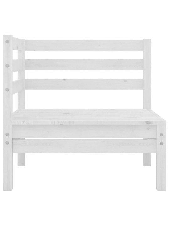 Dvivietė sodo sofa, baltos spalvos, pušies medienos masyvas
