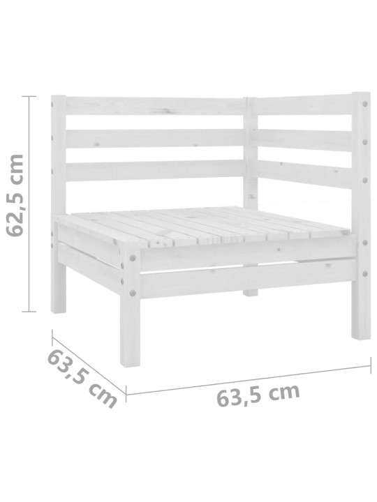 Dvivietė sodo sofa, baltos spalvos, pušies medienos masyvas