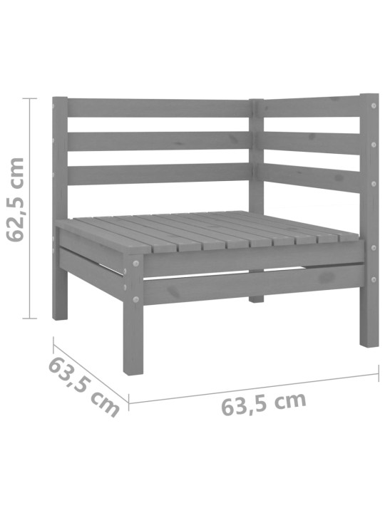 Dvivietė sodo sofa, pilkos spalvos, pušies medienos masyvas