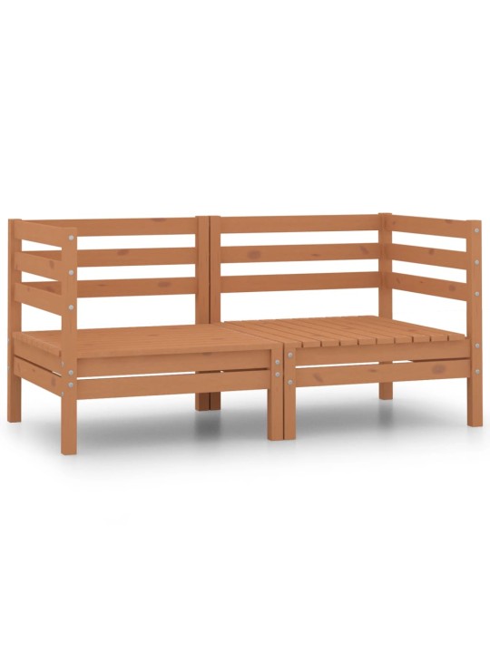 Dvivietė sodo sofa, medaus rudos spalvos, pušies masyvas
