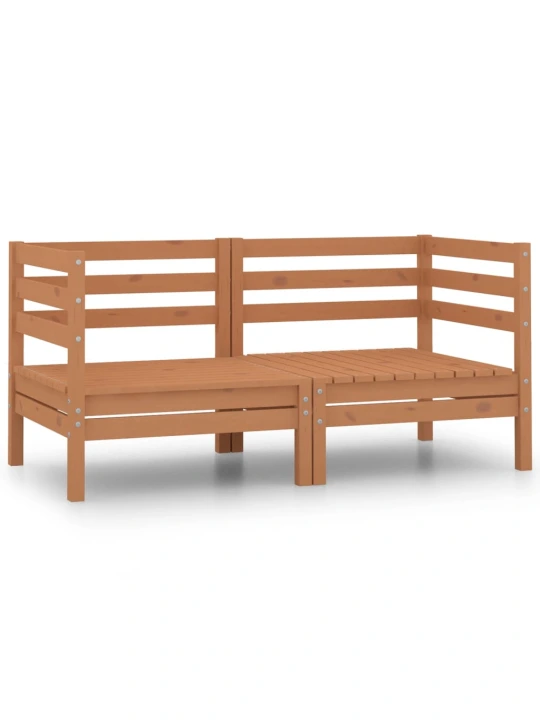 Dvivietė sodo sofa, medaus rudos spalvos, pušies masyvas