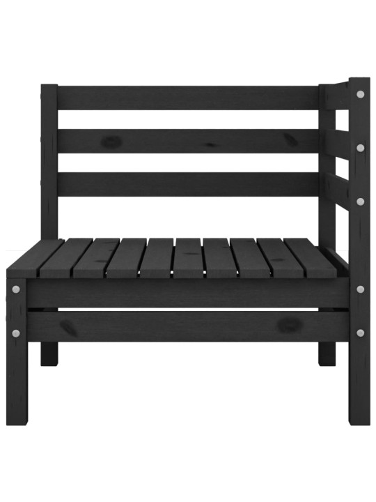 Dvivietė sodo sofa, juodos spalvos, pušies medienos masyvas