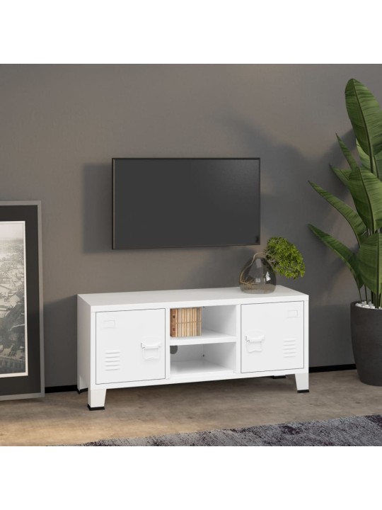 Televizoriaus spintelė, balta, 105x35x42cm, metalas