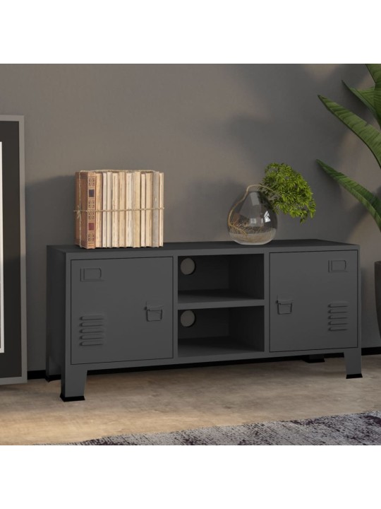Televizoriaus spintelė, antracito spalvos, 105x35x42cm, metalas