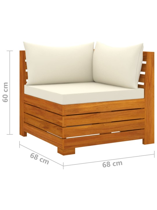 Keturvietė sodo sofa su pagalvėlėmis, akacijos medienos masyvas