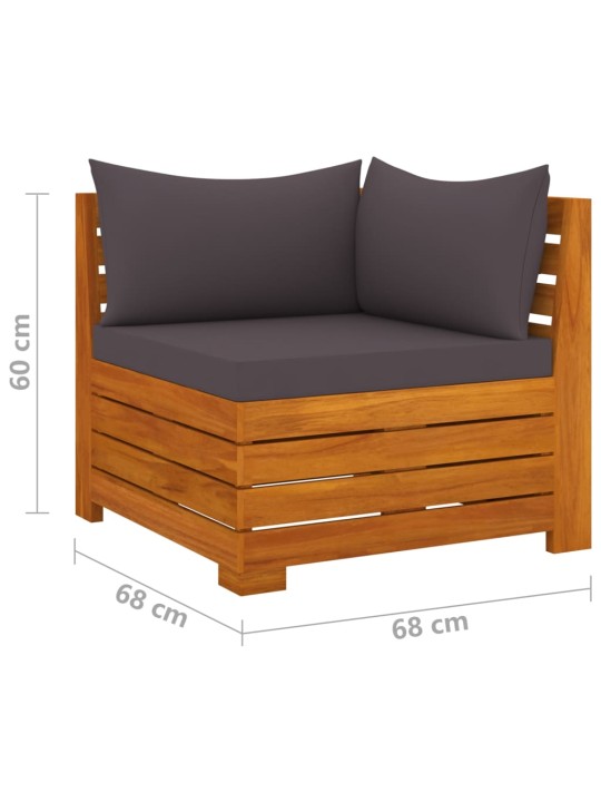 Keturvietė sodo sofa su pagalvėlėmis, akacijos medienos masyvas