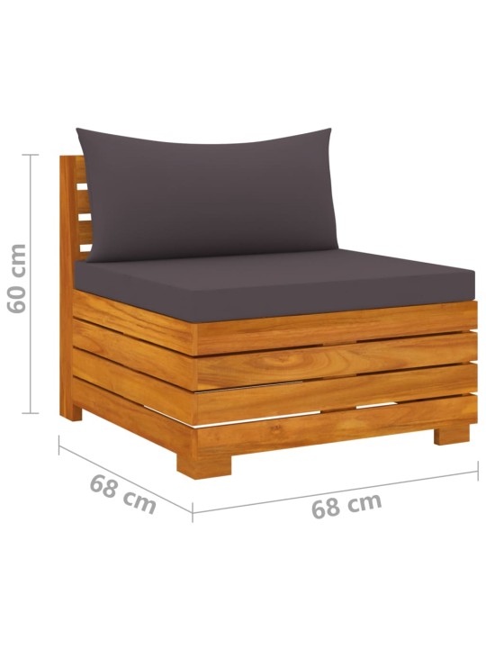 Keturvietė sodo sofa su pagalvėlėmis, akacijos medienos masyvas