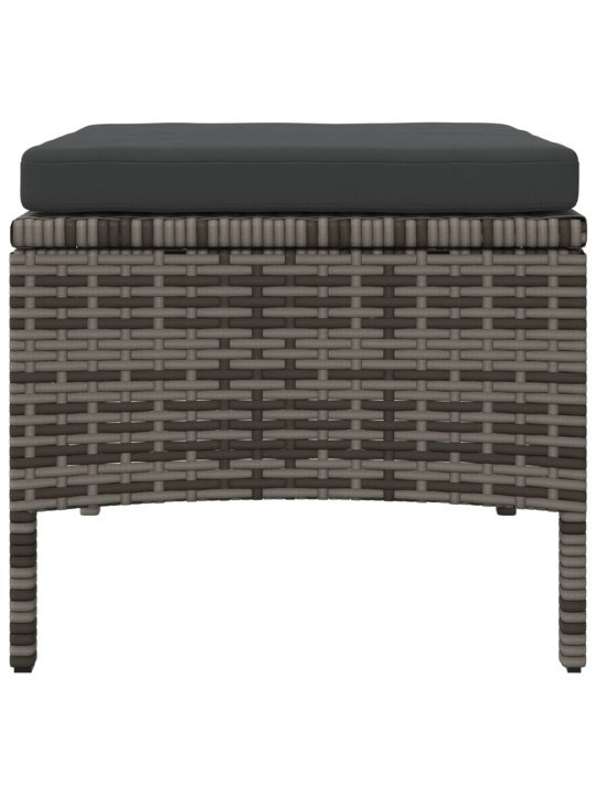 Dvivietė sodo sofa su staliuku/taburetėmis, pilka, poliratanas