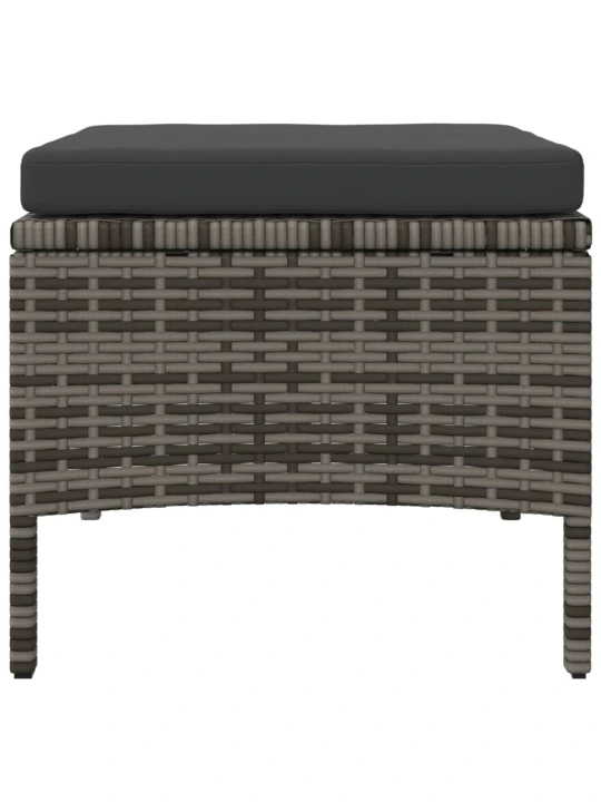 Dvivietė sodo sofa su staliuku/taburetėmis, pilka, poliratanas